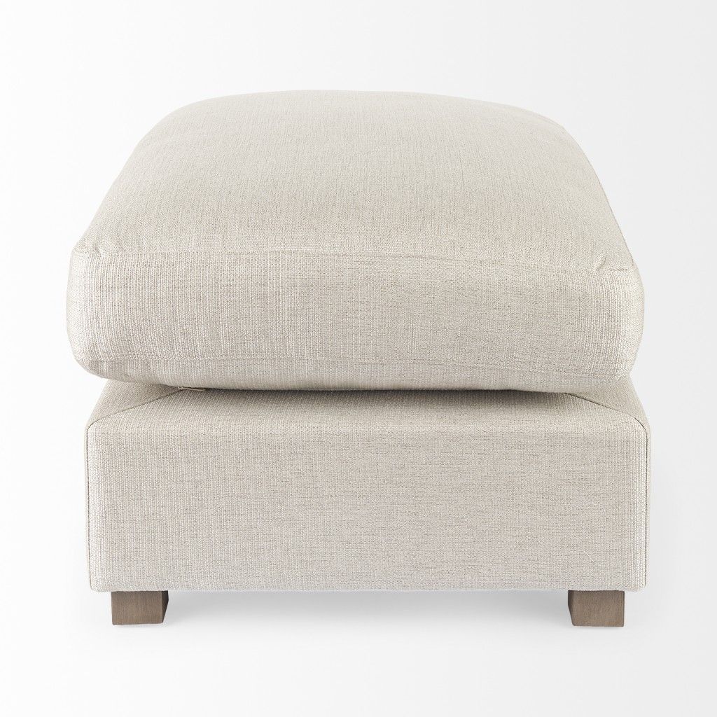 Polyester Cocktail Ottoman - Beige / Brown