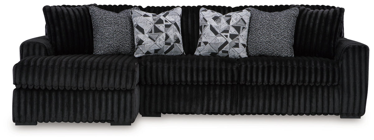 Midnight-Madness - Sectional Black 2 Pc. Left Arm Facing Corner Chaise Sectional by Signature Design by Ashley® | Bel Furniture