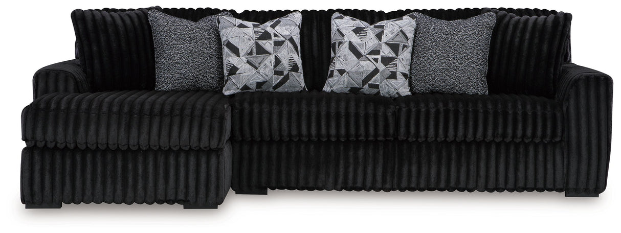 Midnight-Madness - Sectional Black 2 Pc. Left Arm Facing Corner Chaise Sectional by Signature Design by Ashley® | Bel Furniture