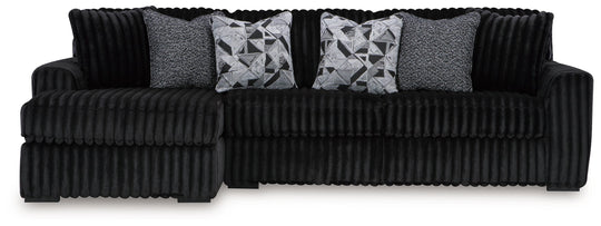 Midnight-Madness - Sectional Black 2 Pc. Left Arm Facing Corner Chaise Sectional by Signature Design by Ashley® | Bel Furniture