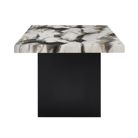 Vega - Faux Marble Dining Table - White / Black