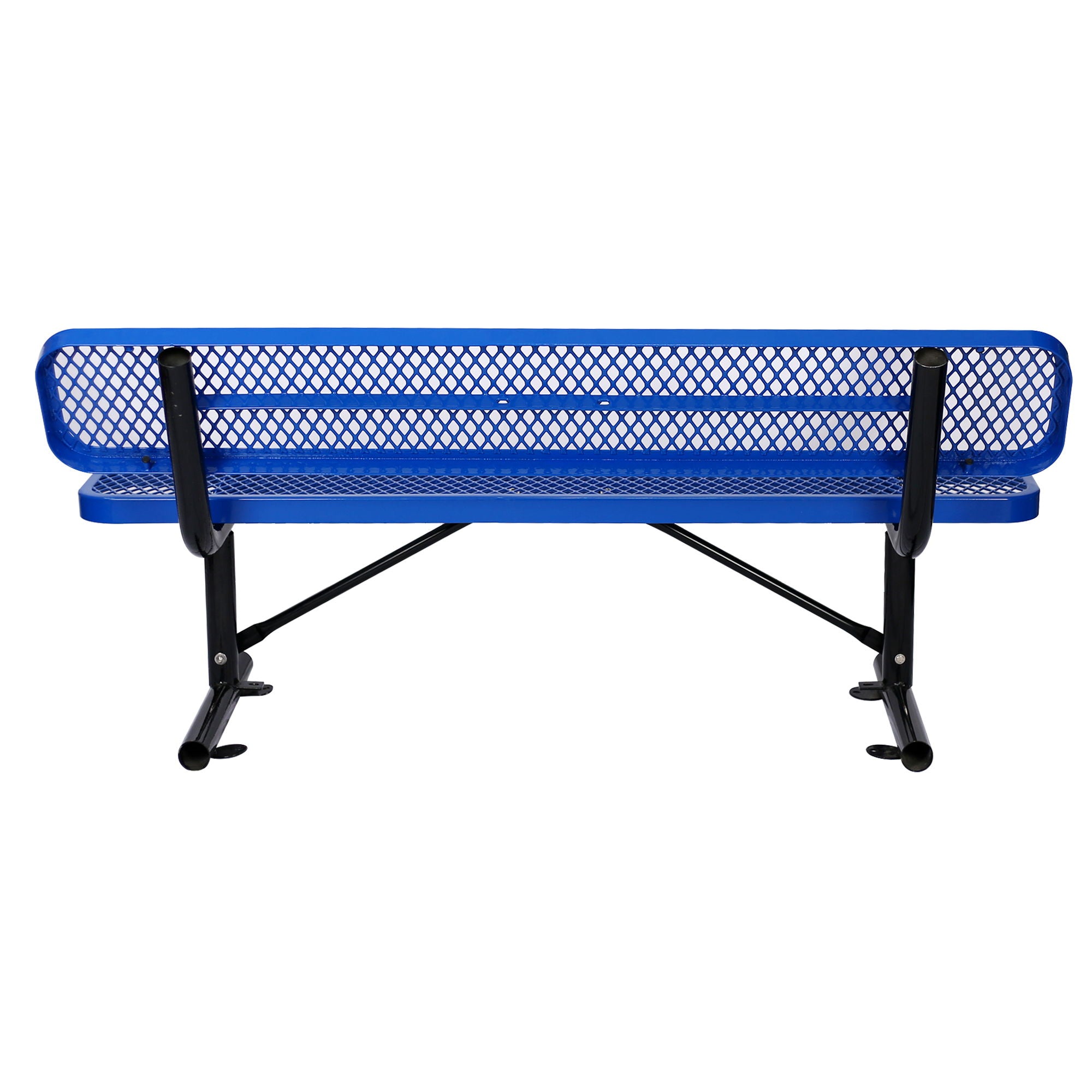 6' Outdoor Steel Bench With Backrest