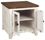 Wystfield - White / Brown - Rectangular End Table - 2 Doors by Signature Design by Ashley® | Bel Furniture