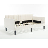 Elena - Boucle Upholstered Daybed, Ribbed Tufted Backrest