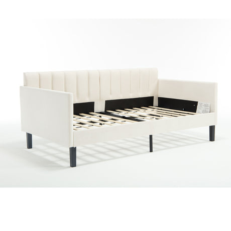 Elena - Boucle Upholstered Daybed, Ribbed Tufted Backrest - view 3