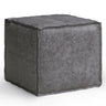 Brody - Versatile Square Pouf Dark Gray by Simpli-Home | Bel Furniture