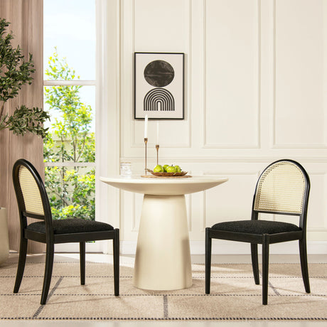 Panama - Curved Cane Side Dining Chair (Set of 2) by Jennifer Taylor Home | Bel Furniture