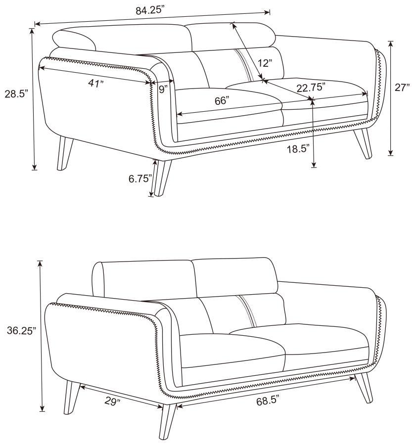 Shania - Upholstered Low Back Sofa - Black