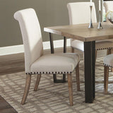Salem - Fabric Upholstered Dining Side Chair (Set of 2) - Beige by CoasterEssence | Bel Furniture