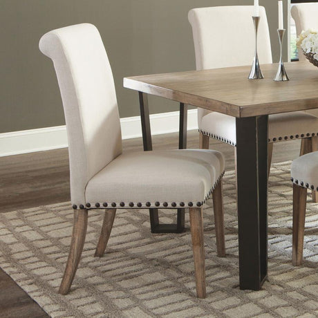 Salem - Fabric Upholstered Dining Side Chair (Set of 2) - Beige by CoasterEssence | Bel Furniture