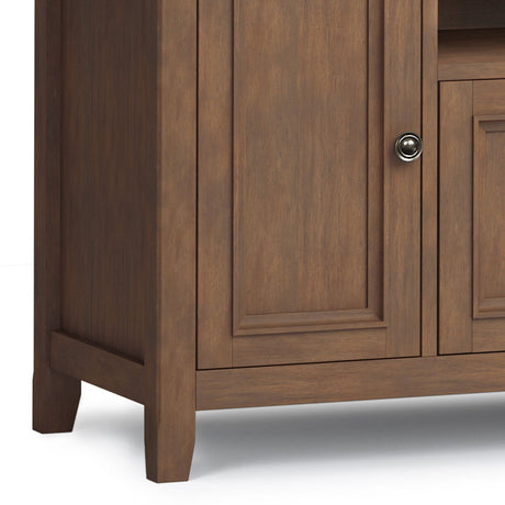 Amherst - Wide TV Media Stand - Rustic Natural Aged Brown by Simpli-Home | Bel Furniture