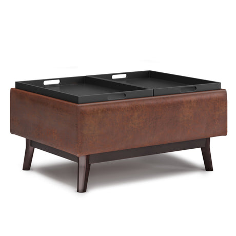 Owen - Tray Top Small Coffee Table Upholstered Storage Ottoman - view 7
