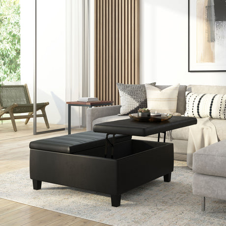 Ellis - Coffee Table Storage Ottoman Contemporary Design - view 7