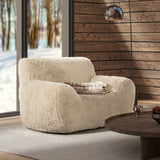 Summit - Faux Sheepskin Overstuffed Arm Chair - Cream Beige by Jennifer Taylor Home | Bel Furniture