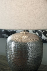 Magalie - Metal Table Lamp  - Antique Silver Finish