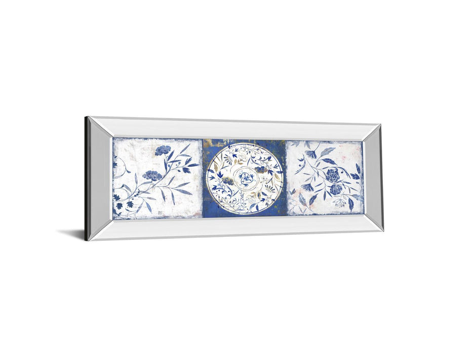 Indgio Ceramics I By Isabelle Z - Mirrored Frame Wall Art - Blue