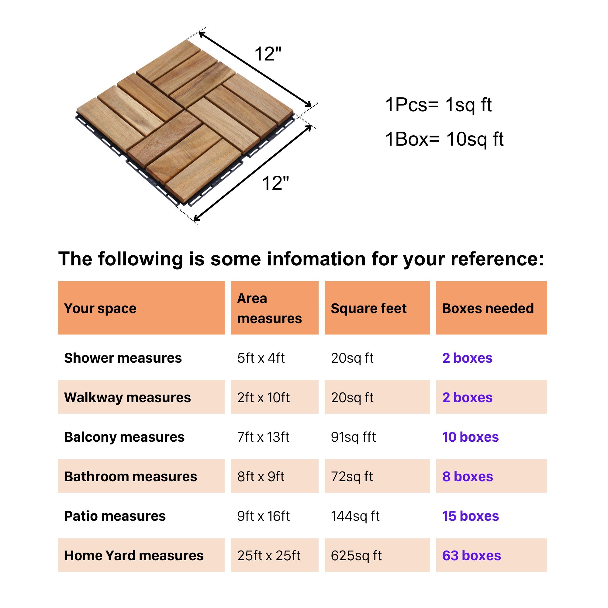 Interlocking Deck Tiles Checker Pattern, Square Acacia Hardwood Outdoor Flooring For Patio, Bancony, Pool Side