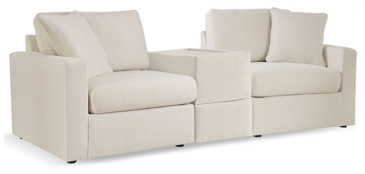 Modmax - Oyster - Sectional White 3 Pc. Sectional With Storage Console by Signature Design by Ashley® | Bel Furniture