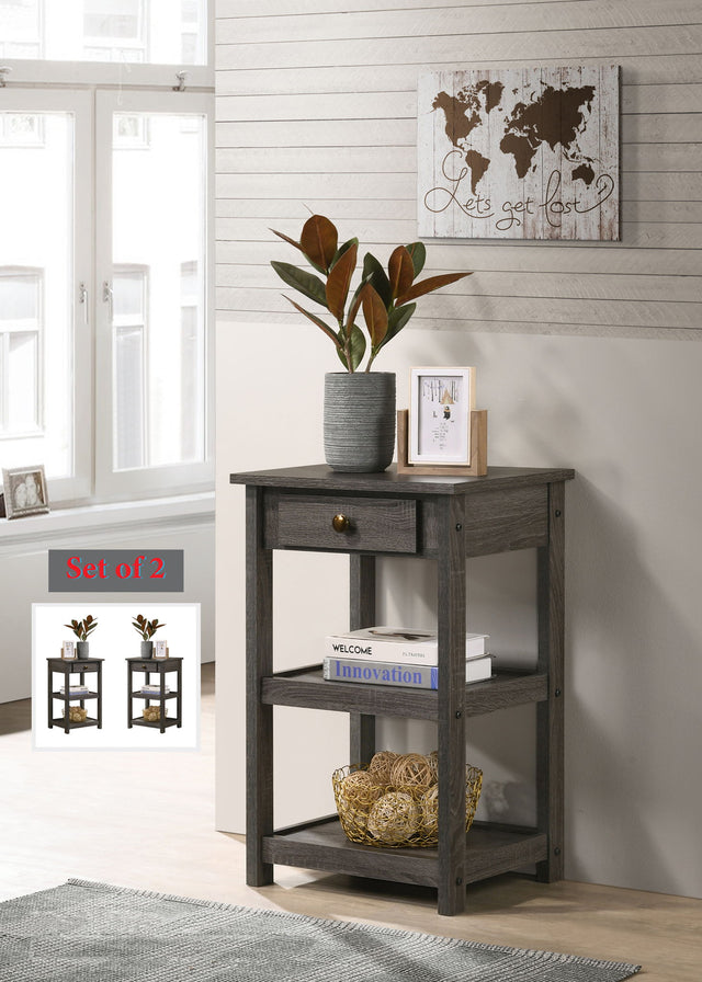 Arine - Console Table With Drawer And Shelves - Gray by Lilola Home | Bel Furniture