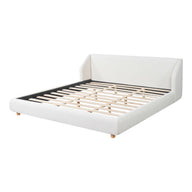 Modern Upholstered Bed Frame With Wingback Headboard