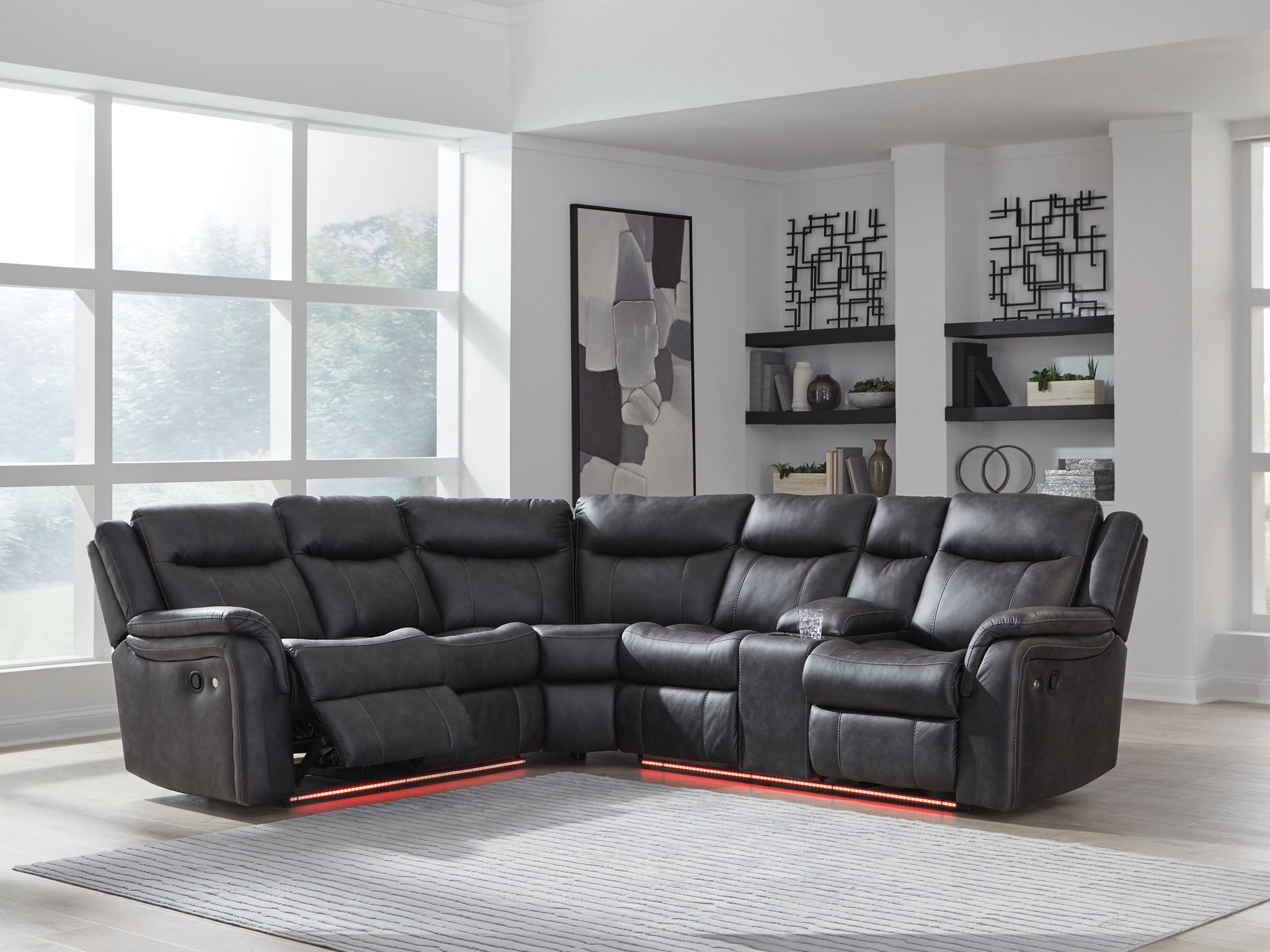 Sultan Meadow - 2-Piece Reclining Sectional - Carbon | BEL Furniture