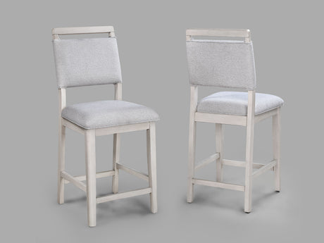 Blanche - Counter Height Chair (Set of 2) - Antique White by Crown Mark | Bel Furniture