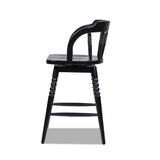 Breda - Turned Bubble Spindle Low Back Counter Stool - Black by Jennifer Taylor Home | Bel Furniture