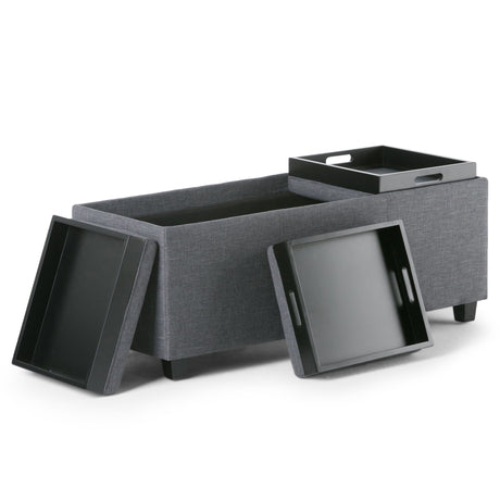 Avalon - Upholstered Storage Ottoman by Simpli-Home | Bel Furniture