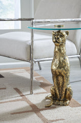 Vallain - Antique Gold Finish - Accent Table by Signature Design by Ashley® | Bel Furniture