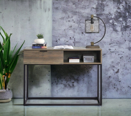 Galeno - Legs Writing Desk - Rustic Oak / Black by Urban Nest | Bel Furniture