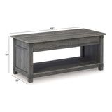 Freedan - Rect Lift Top Cocktail Table - Grayish Brown