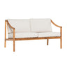 Modern Curved Arm Upholstered Outdoor Loveseat Light Brown by Walker Edison | Bel Furniture