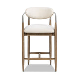 Artemis - Mixed Material Upholstered Counter Stool - Warm White
