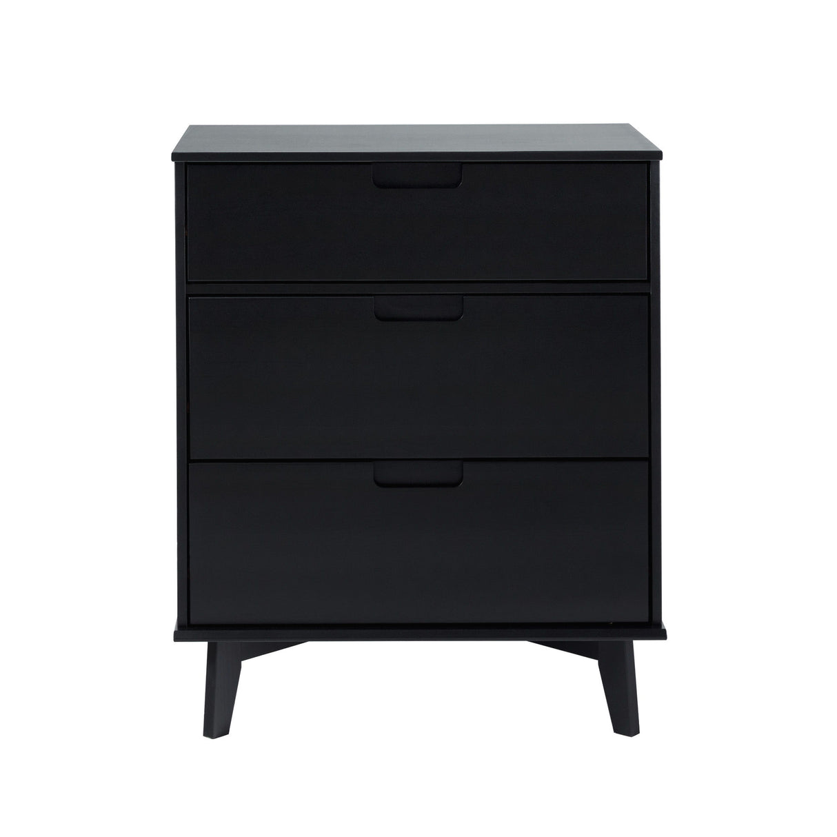 Mid Century Modern 3 Drawer Dresser - Black by Walker Edison | Bel Furniture