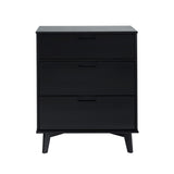 Mid Century Modern 3 Drawer Dresser - Black by Walker Edison | Bel Furniture