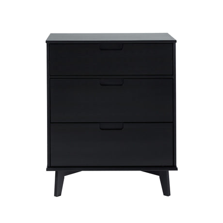 Mid Century Modern 3 Drawer Dresser - Black by Walker Edison | Bel Furniture