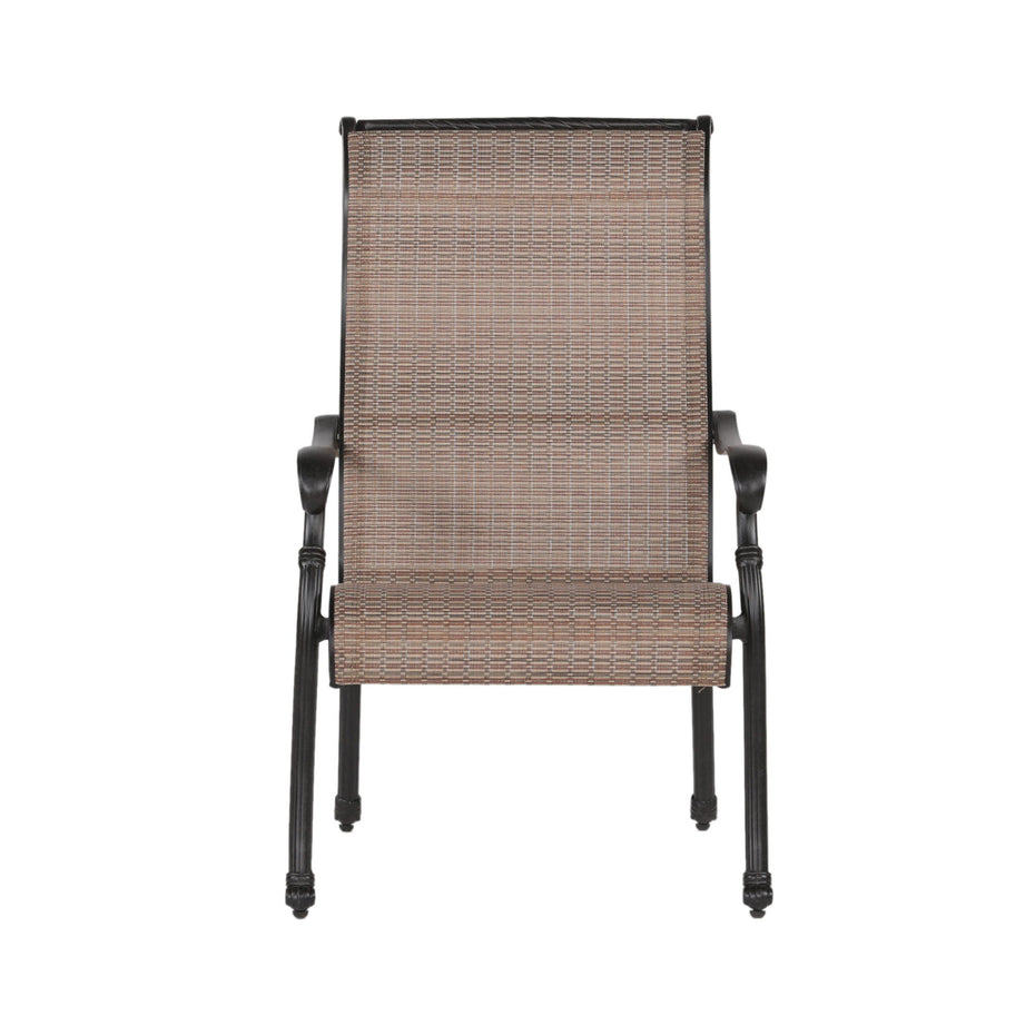 Patio Outdoor Sling Patio Chairs With Aluminum Frame, All-Weather Furniture (Set of 2) - Bronze