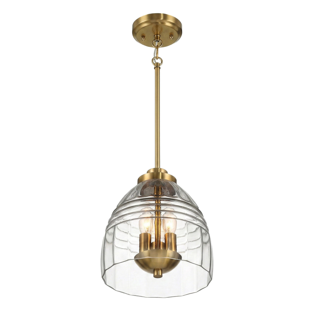 Ember - 3 Candle Lights Chain Pendant - Clear / Gold