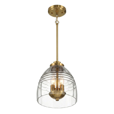 Ember - 3 Candle Lights Chain Pendant - Clear / Gold - view 2