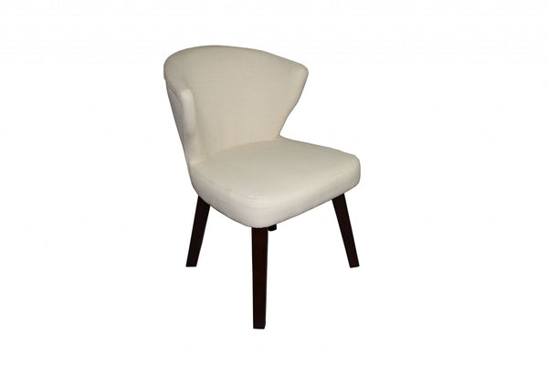 Wooden Curve Back Dining Or Accent Chair - Cream / Black