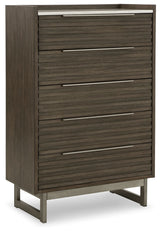 Arkenton - Grayish Brown / White - Five Drawer Chest by Ashley® | Bel Furniture