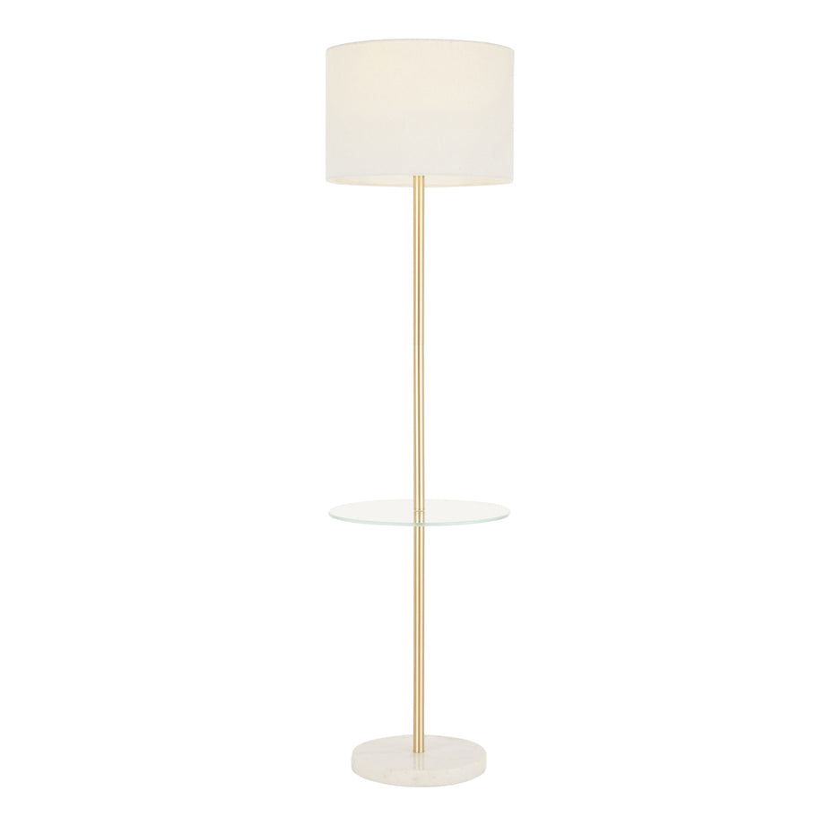 Chloe - Contemporary Shelf Floor Lamp - Clear / White