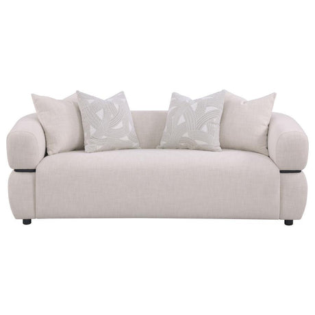 Jeanette - 84" Fabric Upholstered Round Arm Sofa - Beige