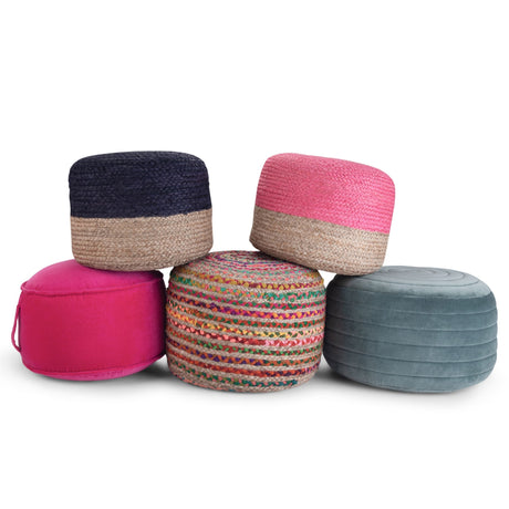 Lydia - Handcrafted Round Pouf - view 2