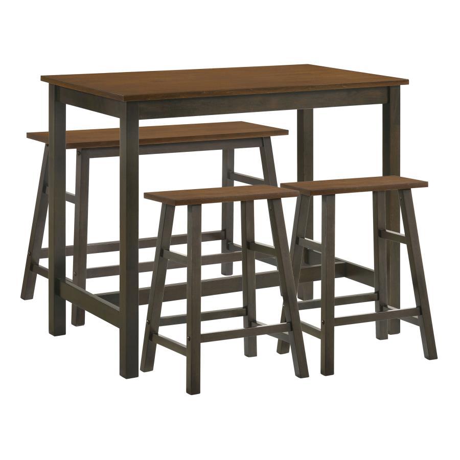 Connie - 4 Piece Counter Height Set - Chestnut And Dark Brown