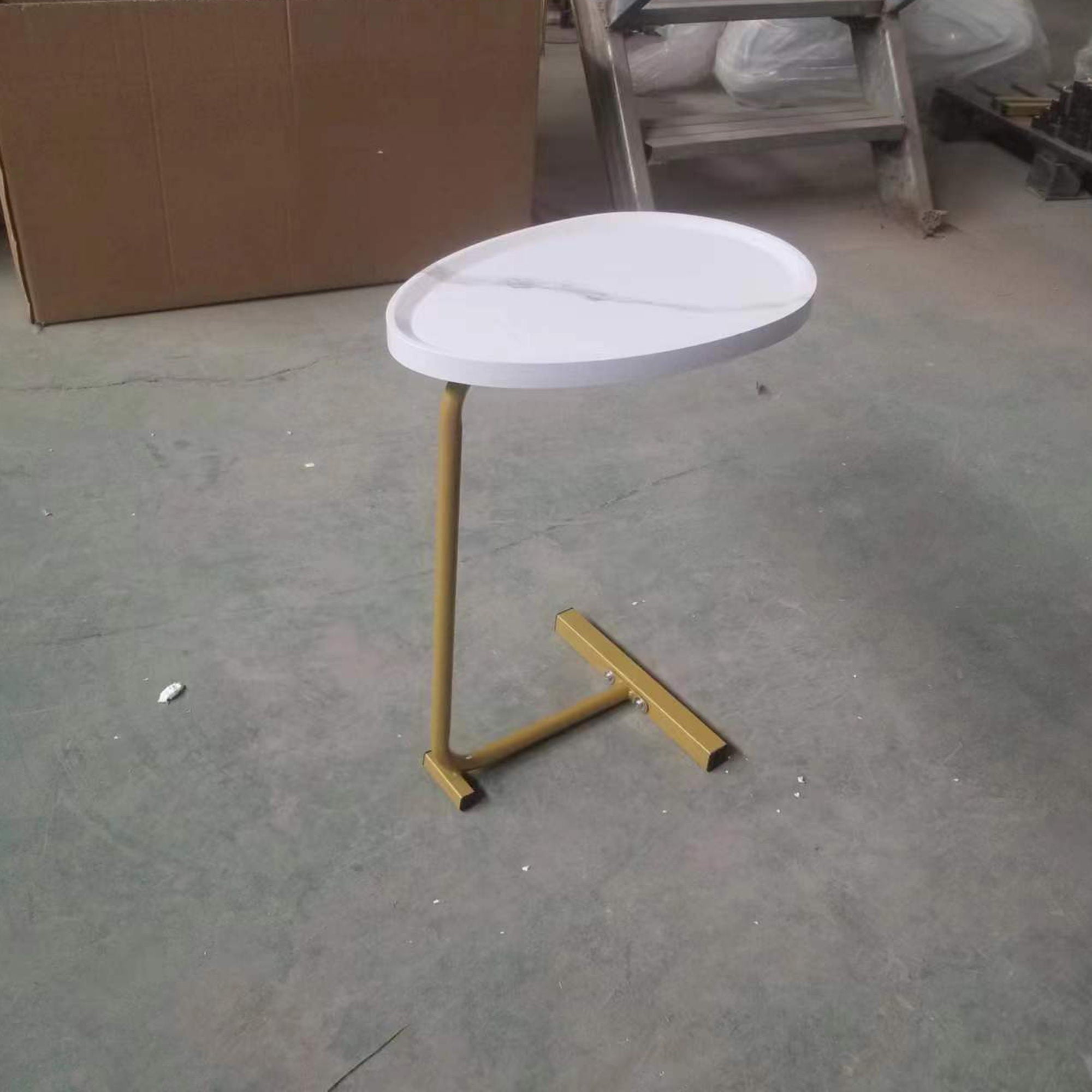 C-Shaped Side Table, Small Sofa Table For Cough, Bedroom