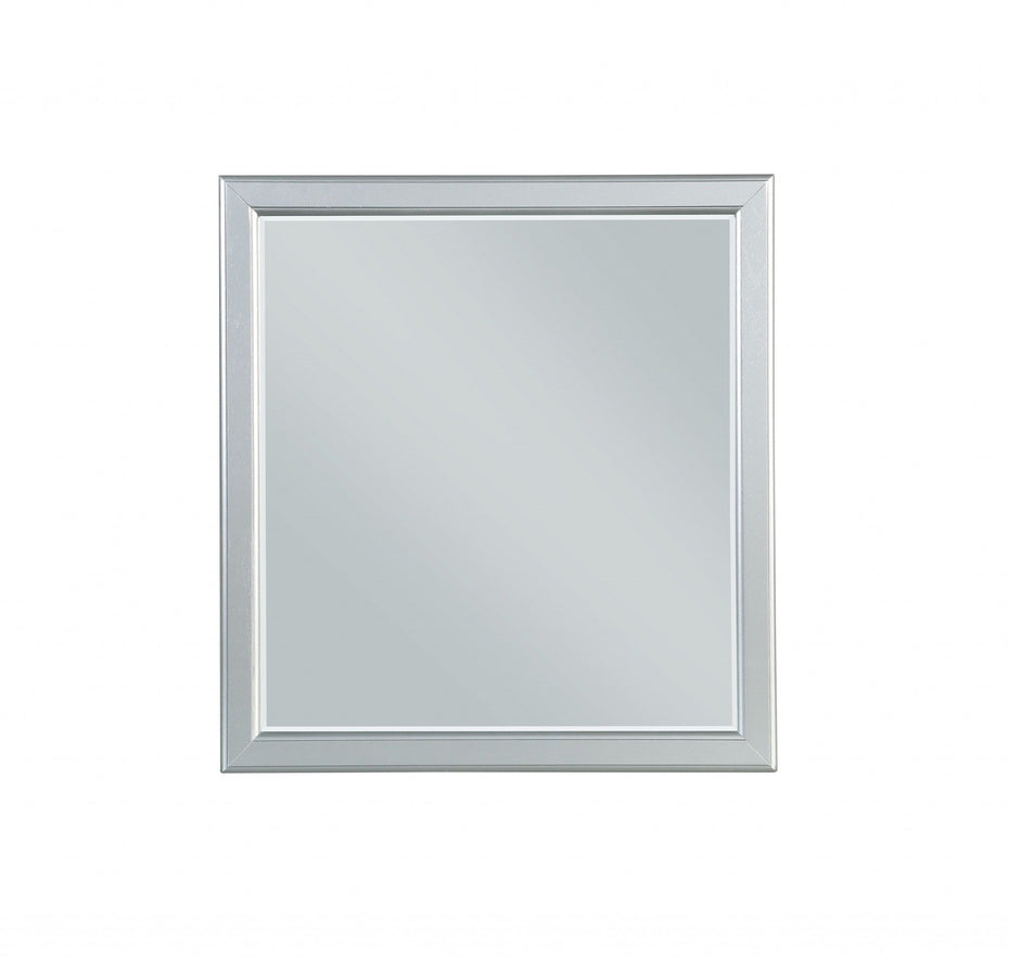 38" Rectangle Wall Mounted Accent Mirror - Silver