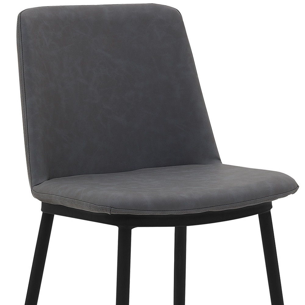 Faux Leather Counter Height Bar Chair - Gray