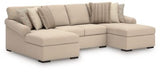 LadyMae - Sectional Beige 3 Pc. Double Chaise Sectional by Benchcraft® | Bel Furniture