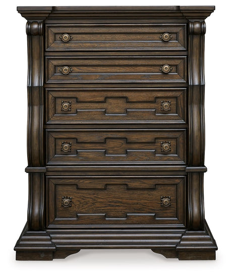 Maylee - Dark Brown - Five Drawer Chest by Signature Design by Ashley® | Bel Furniture